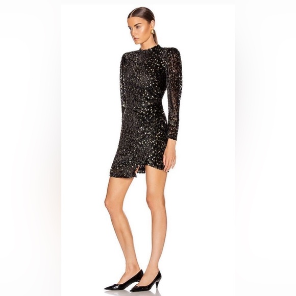 A.L.C. Jane Metallic Velvet Mini Dress - Picture 1 of 13